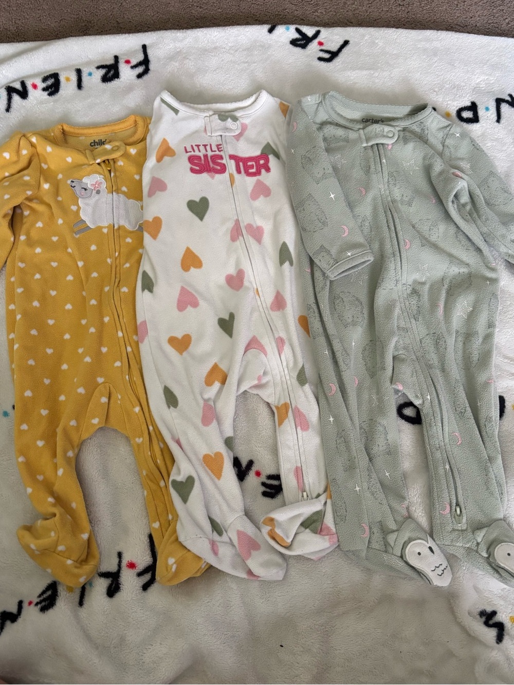 3-6m Fleece Sleep and Play footies.
